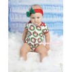 Xmas Santa Claus Baby Jumpsuit & Red Headband Kelly Green Satin Bow TH539